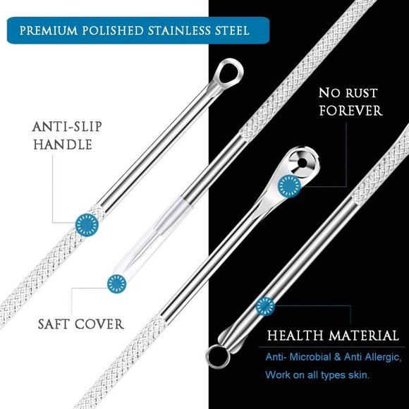 6PCS Dual Heads Blackhead Remover, Pimple Comedone Extractor, Acne Whitehead Ble - Picture 3 of 7